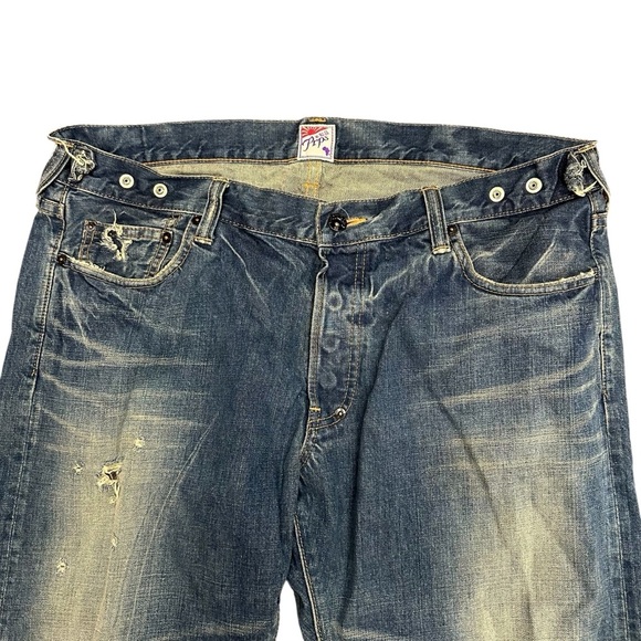 PRPS Men's wide leg distressed button fly jeans Size 38 - Picture 7 of 11